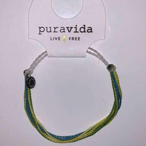 Yellow, Blue, Green, And White Pura Vida Bracelet (All Proceeds Go To Pals Programs) Vida Blue, Pura Vida Jewelry, Pura Vida Bracelets, Green And White, Blue And Green, Yellow Blue, Womens Jewelry Bracelets, Blue Green, Jewelry Bracelets