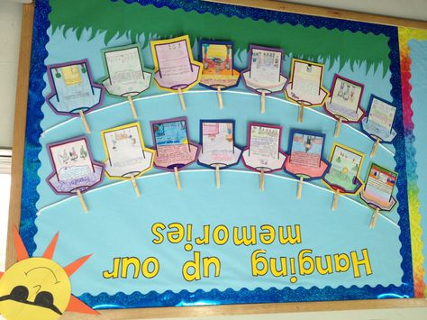 End of the year bulletin board ❤✏ Graduation Bulletin Board, Summer Bulletin Board, Elementary Bulletin Boards, Kindergarten Bulletin Boards, Class Bulletin Boards, Summer Bulletin Boards, Spring Bulletin, Spring Bulletin Boards, Kindergarten Art Projects