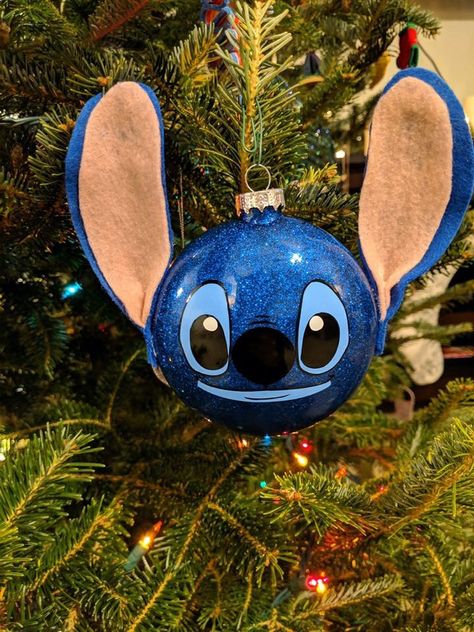 Diy Xmas Ornaments, Disney Christmas Decorations, Blue Ornament, Disney Christmas Tree, Disney Christmas Ornaments, Disney Ornaments, Diy Christmas Decorations Easy, Holiday Crafts Christmas, Christmas Ornaments Homemade