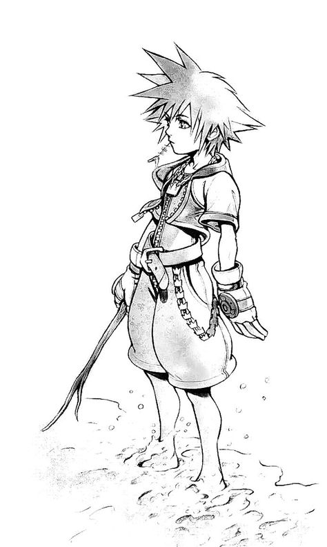 Kingdom Hearts Tattoo, Kingdom Hearts Wallpaper, Tetsuya Nomura, Kingdom Hearts Fanart, Anime Lineart, Sora Kingdom Hearts, Kingdom Hearts Art, Heart Coloring Pages, Heart Sketch