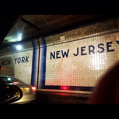 New York - New Jersey line in the Lincoln Tunnel. I tried so many times to get this picture. Finally success. Lincoln Tunnel, Nyc Subway, Gotham, New Jersey, I Tried, Lincoln, Broadway Shows, New York, Quick Saves