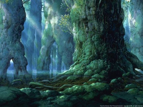 The Forbidden forest of Princess Mononoke Kazuo Oga, Storm Brewing, Art Studio Ghibli, Comic Wallpaper, Forest Spirit, Fantasy Forest, Studio Ghibli Art, Princess Mononoke, Ghibli Art