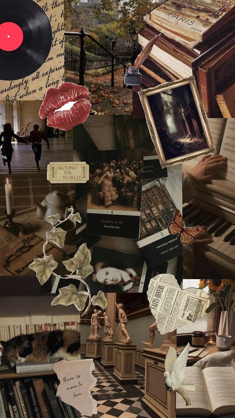 Dark academia ✩°｡🧸𓏲⋆.🧺𖦹 ₊˚  #darkacademia #brown #aesthetic #book #girlies #collage #moodboard #wallpaper #scrapbook Dark Academia Screensaver, Dark Academia Phone Background, Dark Academia Hd Wallpaper, Dark Aesthetic Collage Wallpaper, Book Collage Wallpaper, Book Collage Aesthetic, Wallpaper Aesthetic Dark Academia, Brown Collage Aesthetic, Dark Academia Aesthetic Moodboard