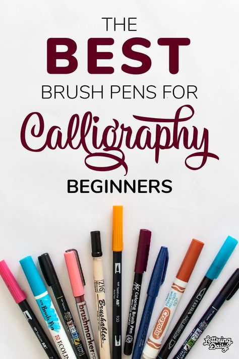 Best brush pens for calligraphy beginners – Lettering Daily-01 Pens For Calligraphy, Calligraphy Beginners, Best Brush Pens, Brush Lettering Worksheet, Calligraphy Markers, Learn Hand Lettering, Brush Pen Lettering, Crayola Markers, Calligraphy Tutorial