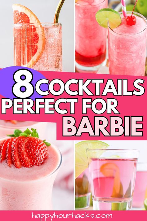 These bright pink cocktails make the perfect barbie cocktails! These are great if you are planning a barbie party for grown ups! From simple vodka cocktails to pink shots, these girly drinks are crowd pleasers. So make sure to put these drinks on the menu. Girls Night Appetizers, Party Food Ideas For Adults, Girls Night Cocktails, Diy Cocktails, Diy Girls, Shots Alcohol, Yummy Alcoholic Drinks, Best Party Food, Girl Night