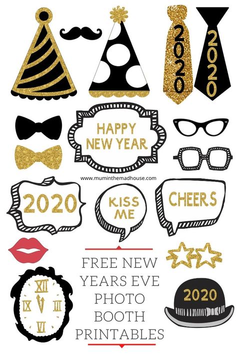 Celebrate the New Year with our fab free New Years Eve Party Photo Booth Props printables. Downloadable New Year's Party Decor perfect for get togethers. Photo Booth Props Free Printables, New Year Props, Photo Booth Props Free, Photo Booth Printables, New Year Printables, Photobooth Props Printable, Party Photo Booth Props, Novelty Glasses, Mad Tea Parties