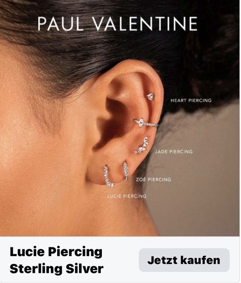 Heart Piercing, Valentine Heart, Piercings, Jade, Sterling Silver, Silver, Gold