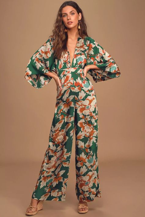 18 Best Wedding Guest Jumpsuits of 2021 Floral Jumpsuit Outfit, Jumpsuit Lulus, Jumpsuit For Wedding Guest, Floral Print Kimono, Floral Print Jumpsuit, Wedding Jumpsuit, Jumpsuit Dressy, What To Wear To A Wedding, Guest Attire