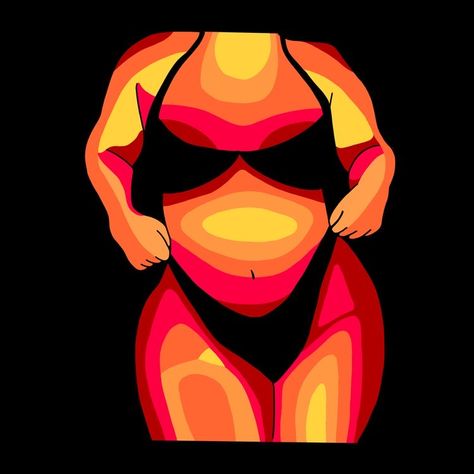 Body Positive Painting Ideas, Curvy Painting, Body Positive Paintings, Body Heat Painting, Body Silhouette Painting, Thermal Body Art, Body Png, Photographie Art Corps, Body Image Art