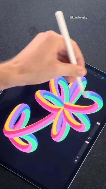 Procreate Tips on Instagram: "Amazing video by @kunchevsky Save to try it later 💛 ⠀ Fun and easy thing to do in Procreate! The trick is to set “Smudge Pull” for your brush to Max. It prevents the smudging color to fade out and gives this neat effect 🌈 ⠀ This is just one example of the initial spot. Experiment with different shapes and colors to get various effects for your illustrations! 🙌 ⠀ Hope you like this! Let me know if you want more tutorials ☺️ ⠀ #procreate #procreatetutorial #digital Procreate Tips, Initial Art, Christmas Color Palette, Lipstick Palette, Procreate Ipad Art, Winter Color Palette, Procreate Tutorial, Procreate Ipad, Amazing Video