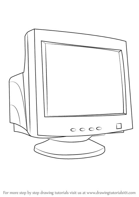 Learn How to Draw a Computer Monitor (Computers) Step by Step : Drawing Tutorials Draw A Computer, Computer Sketch, Jennie Coachella, Computer Drawing, Writing Software, Mehndi Designs Bridal Hands, Cool Tech Gadgets Electronics, Gadgets Technology Awesome, Cool Electronics