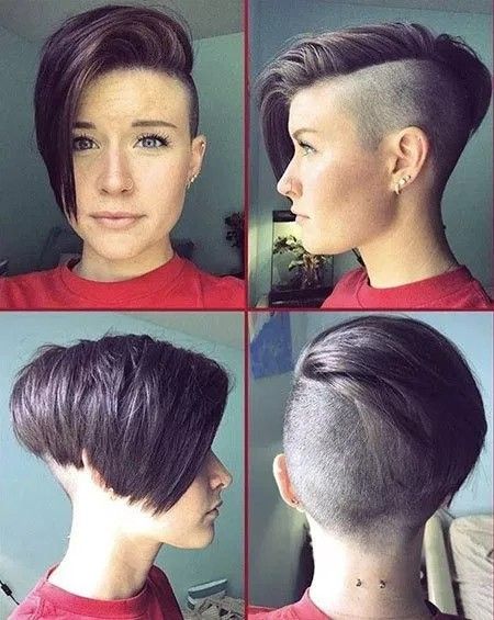 Shaved Undercut Short Hair, Undercut Short Hair, Edgy Short Haircuts, Half Shaved Hair, Shaved Undercut, Bouffant Hair, Short Hair Undercut, Ombré Hair, Bob Hairstyles For Fine Hair