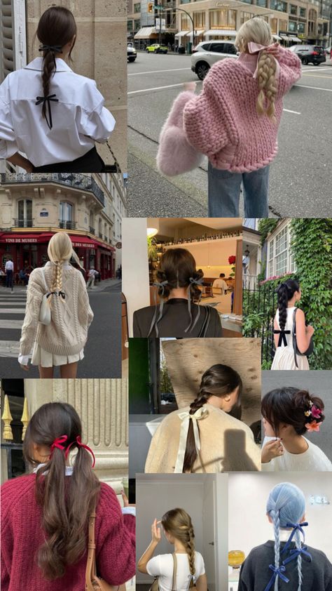 Fall coded cute bow hair hair style, Cute Hair, Hair Fall, Fall Hair, Hair Inspo, Cute Hairstyles, Hair Styles, Hair