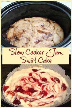 Slow Cooker Puddings, Slow Cooker Cake Recipes, Cake With Jam, Slow Cooker Dessert, Slow Cooker Cake, Crockpot Dessert, Cooker Cake, Crockpot Desserts, Slow Cooker Baking