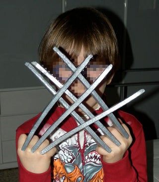 Very Simple Wolverine Claws: 6 Steps (with Pictures) Wolverine Costume Kids, Wolverine Claws Diy, Wolverine Halloween Costume, Wolverine Costume, Wolverine Claws, Popsicle Stick Crafts For Kids, Diy Costumes Kids, Spiderman Party, Holiday Costumes