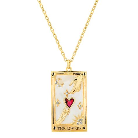 Honest Communication, Tarot Card Necklace, Lovers Card, Tai Jewelry, The Lovers Tarot Card, Vintage Tarot, The Lovers Tarot, Card Necklace, Necklace With Diamond