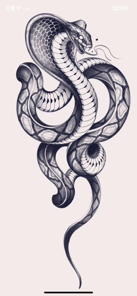 Cobra Snake Art, Snake With Wings, Serpent Drawing, Snakes Drawing, Snake Head Tattoo, Greek Textiles, King Cobra Tattoo, King Cobra Snake, Cobra Tattoo