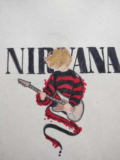 Nirvana Illustration, Nirvana Drawing, Nirvana Fan Art, Kurt Cobain Art, Nirvana Art, Nirvana Unplugged, Nirvana Songs, Nirvana Shirt, Arte Grunge