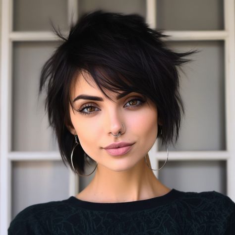 Top 50 Cropped Haircuts for Women: Stylish Hairstyles for Every Face Shape Punk Rock Short Hair For Women, Radical Haircuts For Women, Short Goth Haircuts For Women, Short Rocker Hair Rock Chic, New Haircuts 2023 Women, Bold Short Hair, Mullet Bob Hairstyle Women, Fun Haircuts For Women, Short Haircuts For Women Edgy