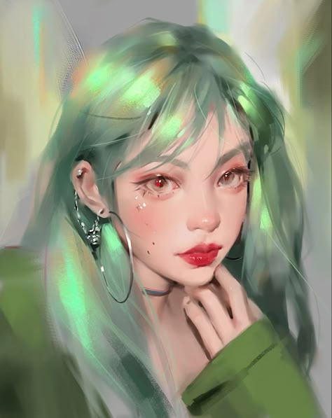 얼굴 드로잉, Digital Portrait Art, 5 Anime, Light Eyes, Wow Art, Realism Art, 영감을 주는 캐릭터, Digital Art Girl, Digital Art Tutorial