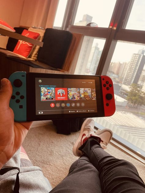 Playing Nintendo Switch Aesthetic, Playing Switch Aesthetic, Person Playing Nintendo Switch Pose, Playing Nintendo Switch Pose, Switch Nintendo Aesthetic, Nintendo Switch Aesthetic Wallpaper, Playing Videogame Aesthetic, Nintendo Switch Wallpaper, Mario Kart Aesthetic