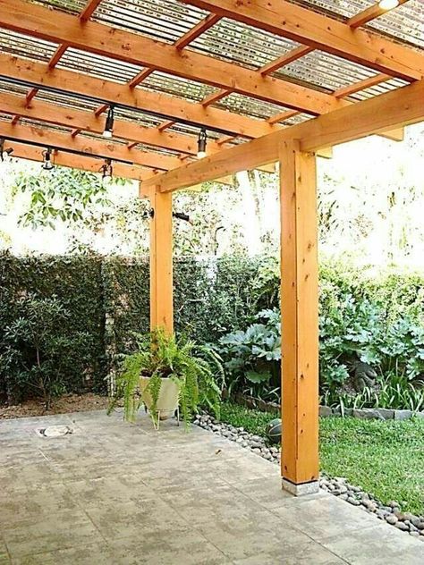 Carport Modern, Simple Deck, Summer Deck, Pergola Ideas, Building A Pergola, Decor Ikea, Wooden Pergola, House With Porch, Pergola Kits