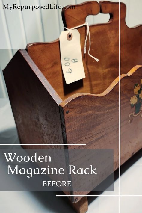 What can you do with a vintage magazine rack? A better question is what CAN'T you do! The options are endless, and I'll give you lots of ideas. #MyRepurposedLife #organization #magazinerack via @repurposedlife Vintage Magazine Display Ideas, Refinished Magazine Rack, Upcycle Magazine Rack Wood, Magazine Racks Repurposed, Old Magazine Holder Upcycle, Upcycled Magazine Holder, Ideas For Magazine Holders, Wooden Magazine Holder Repurpose, Uses For Magazine Racks