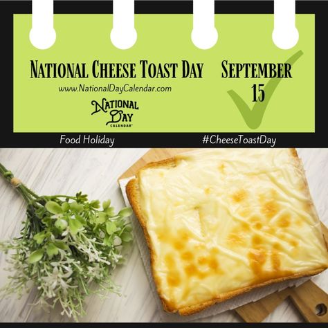 National Cheese Toast Day - September 15 Cheese Toast, Classic Dishes, National Day, Holiday Recipes, Mashed Potatoes, Toast, Bread, Cheese, Ethnic Recipes