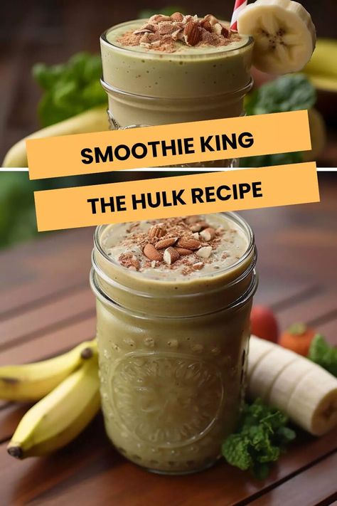 Smoothie King The Hulk Recipe – Hungarian Chef Hulk Smoothie King Recipe, Unique Smoothies, Clean Eating Menu, Nutrient Dense Smoothie, Nutrient Packed Smoothies, Sweet Smoothies, Homemade Smoothies, Smoothie King, Plant Based Protein Powder