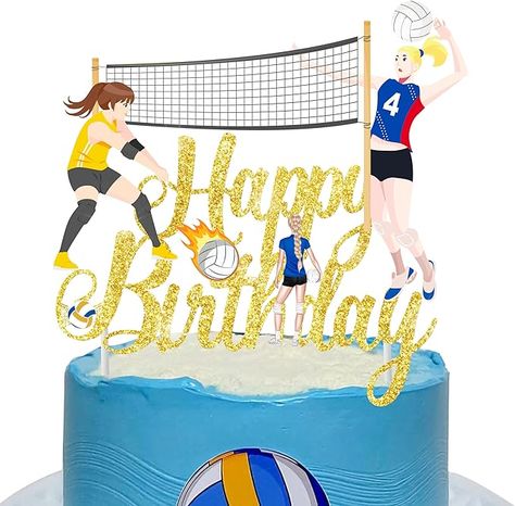 Amazon.com: Volleyball Happy Birthday Cake Topper Glitter Gold Volleyball Party Cake Topper Volleyball Birthday Cake Decoration Volleyball Player Cake Decor for Sport Ball Themed Baby Shower Supplies : Grocery & Gourmet Food Volleyball Birthday, Volleyball Party, Birthday Cake Decoration, Volleyball Player, Baby Shower Supplies, Shower Supplies, Happy Birthday Cake, Happy Birthday Cake Topper, Glitter Gold