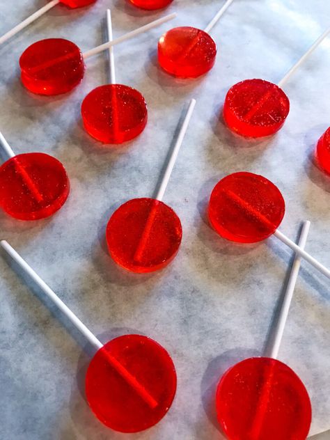 Learn to use a candy thermometer and cook a sugar syrup to hard crack stage, while making this sweet watermelon lollipops recipe. Clear Lollipop Recipe, Watermelon Lollipops, Homemade Suckers, Lollipops Recipe, Hard Candy Recipes, Lollipop Recipe, Hard Candy Lollipops, Sweet Watermelon, Candy Thermometer