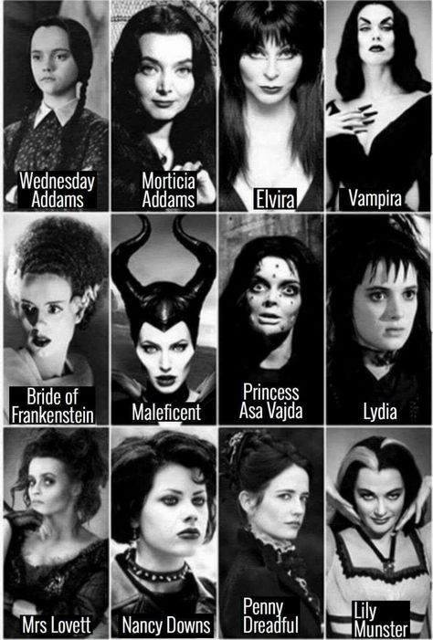 Addams Morticia, Nancy Downs, Mrs Lovett, Addams Familie, Lily Munster, Gothic Culture, Gomez And Morticia, Elvira Mistress Of The Dark, Goth Subculture