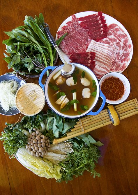 Hot Pot Recipe, Vegetable Lasagna, Shabu Shabu, Everyday Dishes, Thai Dishes, Soup And Stew, Thai Style, Asian Cooking, Asian Dishes