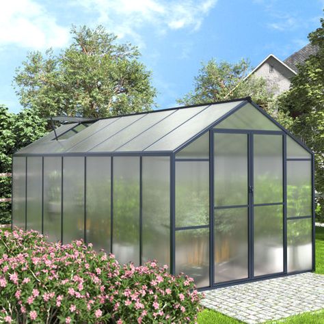 Back Hobby Aluminium Greenhouse, Hobby Greenhouse, Outdoor Greenhouse, Roof Vent, Walk In Greenhouse, Polycarbonate Greenhouse, Rooftop Design, Polycarbonate Panels, Greenhouse Kit