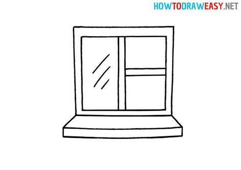 How to Draw an Easy Window #Window #Windows #WindowDrawing #EasyWindowDrawing #Drawings #Drawing #Painting #DrawingforKids #DrawingsforKids #WindowSketch #Bulding #WindowDrawingSketch #GlassDrawing How To Draw Windows, Window Drawing Easy, Window Scenery Drawing, Cartoon Window Drawings, Outside The Window Drawing, How To Draw An Open Window, Window Drawing Ideas, Drawing Ideas Simple, Window Sketch