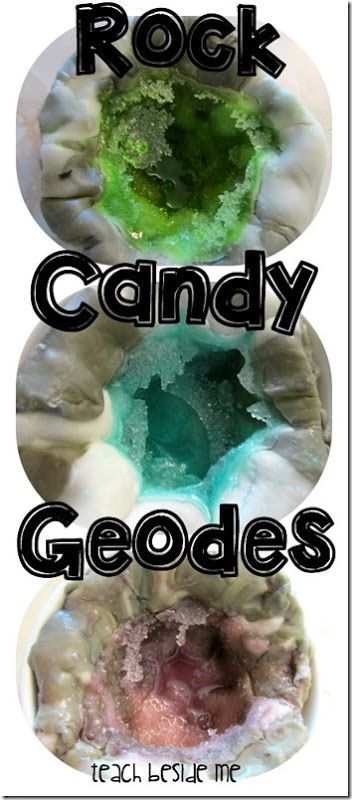 Rock Candy Geodes (Edible Science Experiment) - this is such a fun science project that kids are going to be so impressed with! Preschool, Kindergarten, 1st-5th grade science Candy Geodes, Kitchen Science Experiments, Science Experience, Rock Science, Growing Crystals, Kid Experiments, Science Activities For Kids, Fair Projects, Science Fair Projects