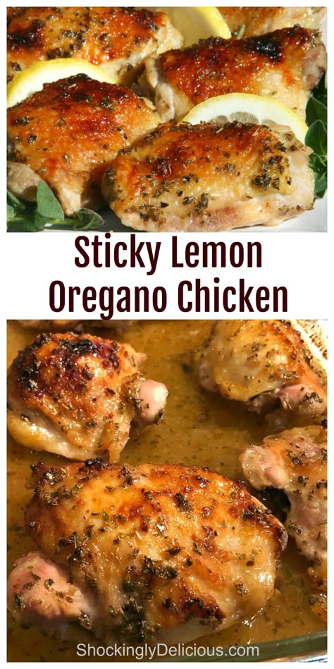 Lemon Oregano Chicken, Herby Chicken, Oregano Chicken, Chicken With Lemon, Winner Winner Chicken Dinner, Chicken Dinners, Chicken Dishes Recipes, Chicken Thigh Recipes, Poultry Recipes