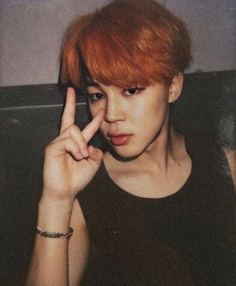 Jimin Aesthetic Photos, Jimin Orange Aesthetic, Ginger Jimin, Nice Titles, Jimin Orange Hair, Jimin Orange, Jimin Fashion, Bts Predebut, Jimin Aesthetic