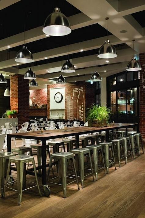 capital-kitchen-9 Kitchen Interior Modern, Urban Industrial Decor, Modern Industrial Interior, Coffee Shop Interior Design, Design Café, Rustic Restaurant, Modern Cafe, Coffee Shops Interior, Burger Bar