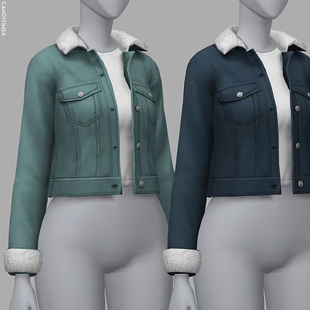 BG JACKET RECOLOR | CandySims Ts4 Jacket Cc, Sims 4 Cc Jacket, Sims 4 Jacket, Sims4cc Clothes, Cc Shopping, Fleece Denim Jacket, Green Denim Jacket, Light Blue Jacket, Sims 4 Anime