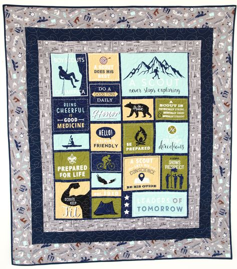 A Scout Is – Panel Quilt + FREE Pattern! – Riley Blake Designs Eagle Scout Quilt, Eagle Scouts, Eagle Scout, Boy Scout, Panel Quilts, Shirt Quilt, Riley Blake Designs, Boy Scouts, Bed Blanket