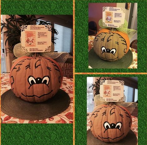 Pumpkin book report character Berenstain bears Berenstain Bears Pumpkin, Pumpkin Book Characters Ideas, Pumpkin Book Report, Literary Pumpkins, Storybook Pumpkin, Book Pumpkins, Library Halloween, Book Character Pumpkins, Book Pumpkin