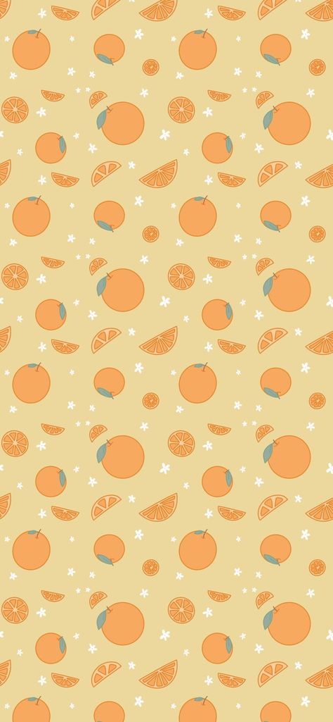 Cute Summer Wallpapers, Fruit Summer, Doodles Drawings, Fruit Wallpaper, Orange Design, Orange Wallpaper, Orange Fruit, Orange Pattern, Orange Background