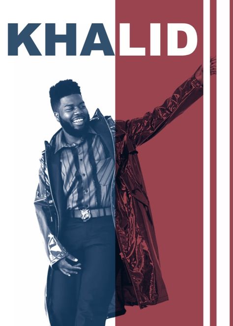 Poster khalid Khalid Singer, Khalid Poster, Khalid Aesthetic, Music Artist Poster, Singer Poster, Blues Artists, Lyric Poster, Music Artist, Khalid