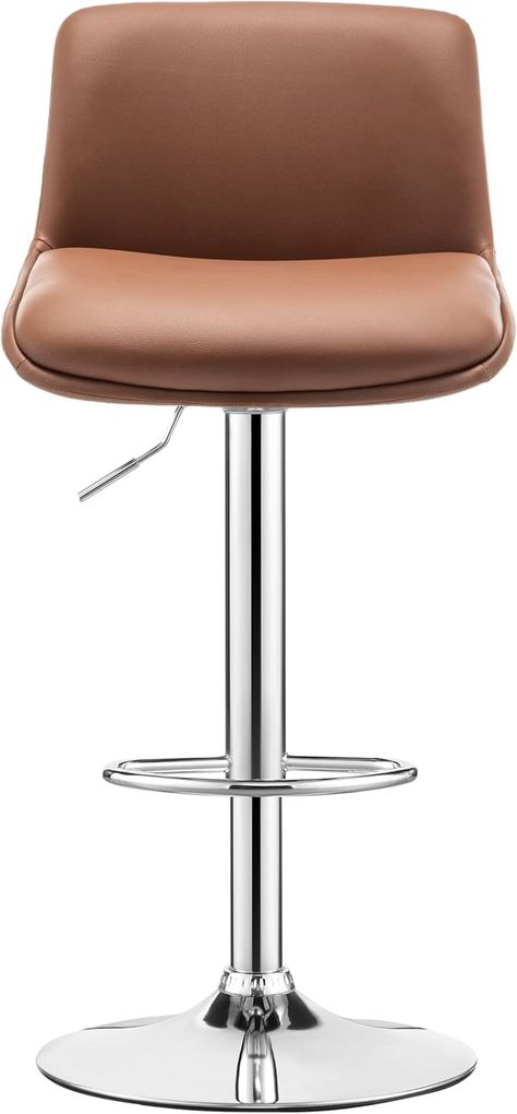 Amazon.com: MINCETA Bar Stools,Modern Upholstered Swivel Stool with Back for Bar and Counter Height, Adjustable Height 24" to 34",Set of 2,PU in Khaki : Home & Kitchen Bar Stools Modern, Stool With Back, Stools With Backs, Swivel Stool, Modern Bar Stools, Counter Height, Height Adjustable, Stools, Home Kitchen