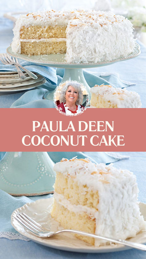 Paula Deen Coconut Cake Paula Deen's Coconut Cake, Taste Of Home Coconut Cake, Paula Dean Cake Recipes, Coconut Cake Frosting Recipe, Sour Cream Coconut Frosting, Cream Cheese Coconut Cake, Copycat Tom Cruise Coconut Cake, Coconut Simple Syrup For Cake, Ina Garten Coconut Cake Recipe