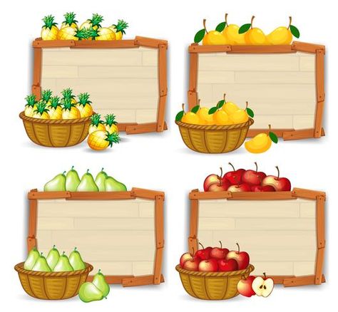 Fruit Banner, Shop Awning, Fruit Splash, Banner Illustration, Fruit Clipart, Colorful Borders Design, Food Clipart, Memo Paper, Blog Layout