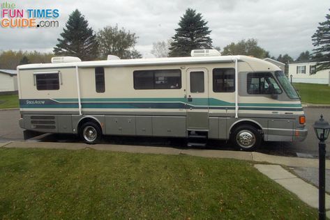 See Why A Diesel Pusher Gives You The Most Bang For Your Buck When Buying A Used Motorhome Cheap Rv Living, Prevost Coach, Cheap Rv, Used Motorhomes, Rv Dreams, Rv Travel Trailers, Travel Trailer Camping, Rv Repair, Vintage Rv