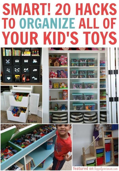 These organization hacks for kid's toys is all you'll ever need to organize everything in your house! These organization hacks are simple, but oh-so smart. Organize Room, Toys Organization, Tips For Organizing, Organizing Hacks, Playroom Organization, Organization Kids, Toy Rooms, Organizing Ideas, Toy Organization