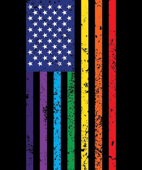 Vintage rainbow american flag illustrati... | Premium Vector #Freepik #vector #grunge-flag #usa-flag #american-flag #gay-flag American Flag Illustration, Rainbow American Flag, Flag Illustration, Usa Pride, Gay Flag, Flag American, Lgbt Flag, Vintage Rainbow, Pride Flags